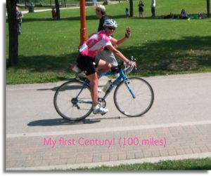 Giseles first Century Bike Ride picd