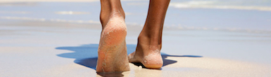 Ankles and Feet Awareness Through Movement Program Feldenkrais Method product image of bare feet walking on a beach.